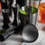 TableCraft Products 10557 3 3/16" W x 1 1/8" D x 6 1/4" H Black Acid Etch Finish Stainless Steel Julep Strainer