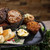 TableCraft Products 10048 20 3/8" W x 13 1/4" D x 1 1/2" H Black Large Rectangular Melamine Faux Cast Iron Tray