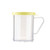 TableCraft Products 166D 10 Oz. Poly With Handle & Yellow Snap Tight Plastic Dredge/Shaker For Cheese - 12/Case