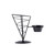 TableCraft Products ACR57 5" W x 7" H Black Powder Coated Metal Vertigo Collection Appetizer Cone Includes 1 Ramekin