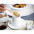 TableCraft Products 10416 3" W x 4 1/8" H 5.5 Oz. White Textured Finish Melamine Pulito Collection Sugar Jar