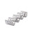 TableCraft Products TRSP34 7 5/8" W x 2 1/4" D x 1 1/2" H Stainless Steel Stamped Circle Pattern Taco Taxi Server