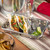 TableCraft Products TRSP23 5 5/8" W x 2 1/4" D x 1 1/2" H Stainless Steel Stamped Circle Pattern Taco Taxi Server