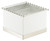 Cal-Mil 3011-55 12" W x 12" D x 8-1/4" H Square White Metal Wire Grill with Stainless Steel Base Accent Luxe Chafer Alternative