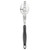 Vollrath 64134 13 13/16" L Slotted Heavy Gauge 18/8 Stainless Steel Ergo Grip Heavy Duty Spoon with Black Nylon Ergonomic Handle