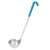 Vollrath 4980655 6 Oz. Heavy Duty 18/8 Stainless Steel 14 Ga 12-3/8" Grooved Hooked Teal Kool-Touch Handle with Satin Finish One-Piece Ladle