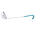 Vollrath 4980655 6 Oz. Heavy Duty 18/8 Stainless Steel 14 Ga 12-3/8" Grooved Hooked Teal Kool-Touch Handle with Satin Finish One-Piece Ladle