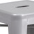 Flash Furniture CH-31320-24-SIL-GG 500 Lb. Galvanized Steel Backless Square Seat Bar Stool