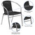 Flash Furniture TLH-020-BK-GG 21.75" W x 29" H x 22" D 352 Lb. Weight Capacity Black Restaurant Stacking Armchair