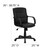 Flash Furniture GO-228S-BK-LEA-GG 250 Lb. Black Mid-Back Design Swivel Task / Office Chair