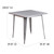 Flash Furniture ET-CT002-1-SIL-GG 31.5" W x 29.5" H x 31.5" D Silver Square Powder Coat Table