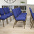 Flash Furniture XU-CH-60096-NVY-GG 19" W x 33" H x 24" D Gold Vein Navy Blue Hercules Series Stacking Church Chair