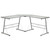 Flash Furniture NAN-CD-22181-GG 83 1/2" W x 48" D x 29" H Silver Powder Coated Metal L-Shape Computer Desk