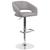 Flash Furniture CH-122070-GYFAB-GG 17-5/8" Dia. Swivel Bar Stool Contemporary Gray Fabric Adjustable Height With Rounded Mid-Back And Chrome Base