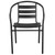 Flash Furniture TLH-017C-BK-GG 352 Lb. Black Curved Triple Slat Aluminum Ladder Back Textured Aluminum Seat Steel Frame Resturant/Patio Stacking Armchair