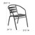Flash Furniture TLH-017C-BK-GG 352 Lb. Black Curved Triple Slat Aluminum Ladder Back Textured Aluminum Seat Steel Frame Resturant/Patio Stacking Armchair