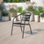 Flash Furniture TLH-017C-BK-GG 352 Lb. Black Curved Triple Slat Aluminum Ladder Back Textured Aluminum Seat Steel Frame Resturant/Patio Stacking Armchair