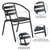 Flash Furniture TLH-017C-BK-GG 352 Lb. Black Curved Triple Slat Aluminum Ladder Back Textured Aluminum Seat Steel Frame Resturant/Patio Stacking Armchair