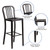 Flash Furniture CH-61200-30-BQ-GG 500 Lb. Armless Metal with Footrest Bar Stool
