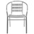 Flash Furniture TLH-017B-GG 352 Lb. Curved Triple Slat Aluminum Ladder Back Textured Aluminum Seat Aluminum Frame Resturant Stacking Armchair