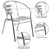 Flash Furniture TLH-017B-GG 352 Lb. Curved Triple Slat Aluminum Ladder Back Textured Aluminum Seat Aluminum Frame Resturant Stacking Armchair
