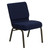 Flash Furniture FD-CH0221-4-GV-S0810-GG 21.25" W x 33" H x 25" D Gold Vein Navy Blue Hercules Series Extra Wide Stacking Church Chair