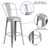 Flash Furniture CH-31320-30GB-SIL-GG 500 Lb. Vertical Slat with Powder Coat Finish Bar Stool