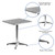 Flash Furniture TLH-053-1-GG 23.5" W x 27.5" H x 23.5" D Square Smooth Stainless Steel Top Table