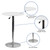 Flash Furniture CH-2-GG 23.75'' 23-3/4" Dia. x 26-1/4" to 35-3/4" Round Table Adjustable Height With Chrome Base