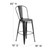 Flash Furniture ET-3534-30-BK-GG 500 Lb. Black Curved Back With Vertical Slat Bar Stool