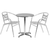 Flash Furniture TLH-ALUM-24RD-017BCHR2-GG 21.75" W x 29" H x 22" D Stacking Chairs and Round Stainless Steel Table