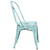 Flash Furniture ET-3534-DB-GG 500 Lb. Green Curved Back With Vertical Slat Drain Holes In Seat Distressed Metal Powder Coat Finish Chair