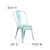 Flash Furniture ET-3534-DB-GG 500 Lb. Green Curved Back With Vertical Slat Drain Holes In Seat Distressed Metal Powder Coat Finish Chair