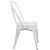 Flash Furniture ET-3534-WH-GG 500 Lb. White Curved Back With Vertical Slat Drain Holes In Seat Distressed Metal Powder Coat Finish Chair