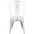 Flash Furniture ET-3534-WH-GG 500 Lb. White Curved Back With Vertical Slat Drain Holes In Seat Distressed Metal Powder Coat Finish Chair