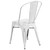 Flash Furniture ET-3534-WH-GG 500 Lb. White Curved Back With Vertical Slat Drain Holes In Seat Distressed Metal Powder Coat Finish Chair