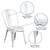 Flash Furniture ET-3534-WH-GG 500 Lb. White Curved Back With Vertical Slat Drain Holes In Seat Distressed Metal Powder Coat Finish Chair