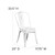 Flash Furniture ET-3534-WH-GG 500 Lb. White Curved Back With Vertical Slat Drain Holes In Seat Distressed Metal Powder Coat Finish Chair