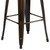 Flash Furniture ET-BT3503-30-COP-GG 500 Lb. Copper Backless Drain Holes In Seat Galvanized Steel Distressed Powder Coat Finish Bar Stool