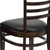 Flash Furniture XU-DGW0005LAD-WAL-BLKV-GG Hercules Series Restaurant Chair Wooden Walnut Finished Ladder Back With Black Vinyl Seat