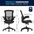 Flash Furniture BL-X-5M-LEA-GG 25.75" W x 41.25" H x 25" D Black Swivel Task Chair