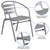 Flash Furniture TLH-017C-GG 352 Lbs. Silver Aluminum Ladder Back Restaurant or Patio Stacking Armchair