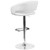 Flash Furniture CH-122070-WH-GG 17-5/8" Dia. Swivel Bar Stool Contemporary White Vinyl Adjustable Height With Rounded Mid-Back And Chrome Base