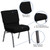 Flash Furniture XU-CH0221-BK-SV-GG 21" W x 33" H x 25" D Silver Vein Black Hercules Series Extra Wide Stacking Church Chair