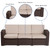 Flash Furniture DAD-SF1-3-GG 78-1/2"W x 28"D x 32"H Outdoor Sofa Chocolate Brown Faux Rattan With All-Weather Beige Cushions
