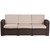 Flash Furniture DAD-SF1-3-GG 78-1/2"W x 28"D x 32"H Outdoor Sofa Chocolate Brown Faux Rattan With All-Weather Beige Cushions