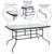 Flash Furniture TLH-089-GG 55" W x 27.5 " H x 31.5 " D Rectangular 5mm Clear Tempered Glass Top Patio Table