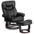 Flash Furniture BT-7821-BK-GG 33"W x 34" - 44-1/2"D x 41-1/4"H Swivel Recliner Contemporary Multi-Position and Ottoman with Wrapped Base in Black LeatherSoft