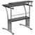 Flash Furniture NAN-CLIFTON-BK-GG 27 7/8" W x 23 1/2" D x 33 1/8" H Black Laminate Top Silver Powder Coated Metal Frame Clifton Computer Desk
