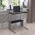 Flash Furniture NAN-CLIFTON-BK-GG 27 7/8" W x 23 1/2" D x 33 1/8" H Black Laminate Top Silver Powder Coated Metal Frame Clifton Computer Desk